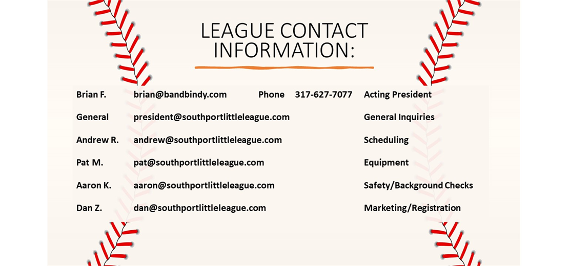 League Contact Info